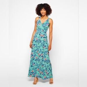 41 Hawthorn Teal Floral Maxi Dress